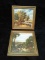 PAir of Framed Hand Painted Tiles, Country Scenes, 5x5