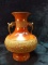 Decorative MEtal Dragon Head Handle Vase Signed Japan
