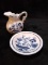 Blue Onion Miniature Bowl and Pitcher