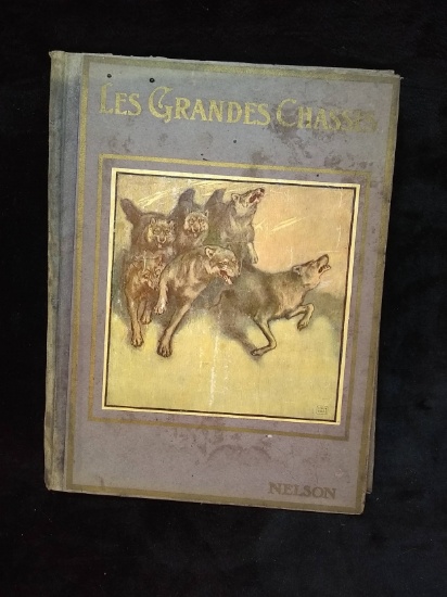 Antique CHildren's Book Les Grandes Chasses, Illustrated, 18xx, French