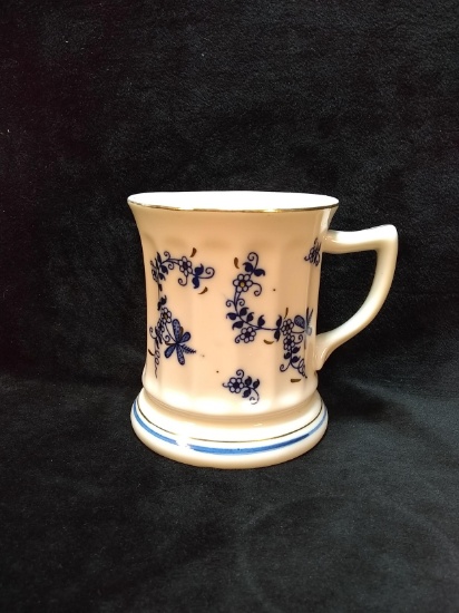 Blue Decorated Mustached Mug