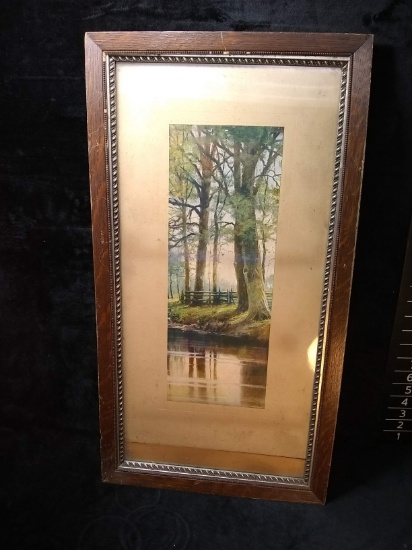 Framed Print Trees by the Water, 14x26"