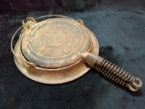 Antique Wardway Flip Cast Iron Waffle Iron
