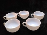 Collection of 5 Milk Glass Mugs