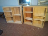 Paair Wooden Bookshelves w/ adjustable shelves