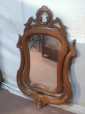 Antique Victorian Walnut Dresser Mirror
