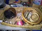 BL-Wooden Beads, Metal Buckets, Coin Wrappers with Split Oak Basket