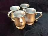 Collection of 4 Pewter Mugs