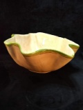 Contemporary Ceramic Ruffled Edge Fruit Bowl