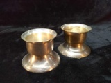 Pair of Silver Plated National Candlesticks
