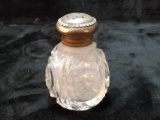 Vintage Crystal Salt Shaker with Sterling Top