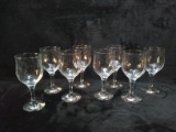 Collection of 8 Swirled Stemmed Wine Glasses