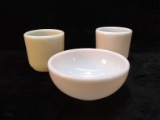Collection of 3 Milk Glass Bowls and Cups