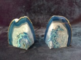 Pair of Cut and Polished Geode Bookends