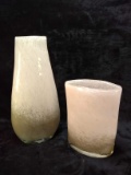 Pair Contemporary Glass Vases