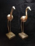 Pair of Decorative Metal Bird Statues