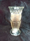 Lead Crystal Vase with Satin Roses