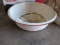 Vintage Red Rim Enamel Wash Bowl