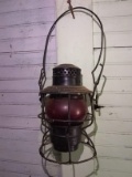 Antique Railroad Lanterns/ Red Globe