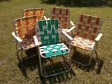 Collection 5 Aluminum & Weave Folding Chairs