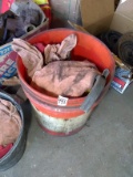 Plastic Bucket with Shop Rags/Funnels