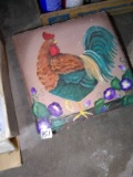 Hand painted Concrete Rooster Stepping Stone