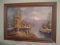 Framed Oil on Canvas-Cabin on the Lake-signed by Artist