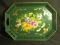 Vintage Hand painted Serving Tray with Pierced Gallery