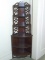 Antique Mahogany Corner Whatnot Shelf with Lattice Work Back