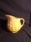 Vintage Yellow Pottery Pitcher with Flower Detail