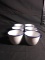 Collection 6 Enamel Blue Rimmed Coffee Cups