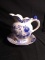 Vintage Blue Onion Miniature Pitcher and Bowl