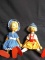 Pair Hand painted Wooden Jointed Dolls-Dutch Children