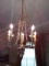 Antique 1920s Brass and Prism Hanging Chandelier -buyer responsible for removal