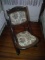 Antique Mahogany Folding Upholstered Rocker