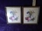 Pair Vintage Framed Prints-Still Life of Fruit and Flowers