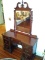 Antique Mahogany Kneehole Mirrored Dresser