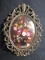 Upstairs -Vintage Metal Spelter Oval Picture Frame with Bubble Glass