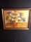 Upstairs -Contemporary Framed Oil on Board-Flowers -signed Patton 1970