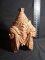 Upstairs -Ceramic Native American 3 Headed Teepee Vase