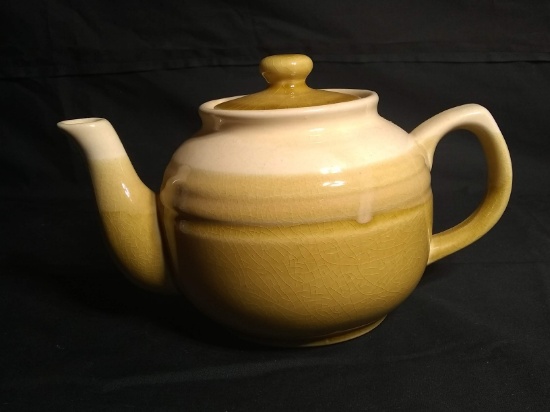 Vintage Japan Yellow and Brown Teapot