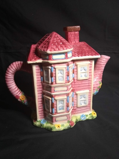 Contemporary Ceramic Victorian House Teapot