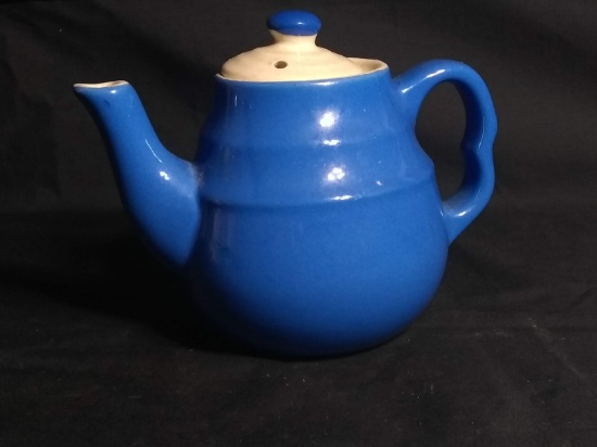 Vintage Blue Pottery Teapot