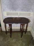 Antique Mahogany 6 Leg Table with Stretchers