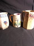 Collection 3 Vintage Hand painted Japan Pitchers