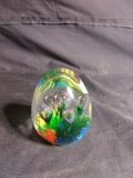 Studio Art Glass Egg Paperweight