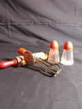 Collection Vintage Children's Kitchen Tools and Retro Red Top Salt & Pepper Shakers