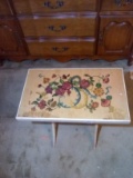 Vintage Wooden Decoupage Folding Table/Fire Screen