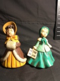 Pair Vintage Ceramic Singing Girls