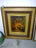 Framed Print on Board-Still Life of Flowers